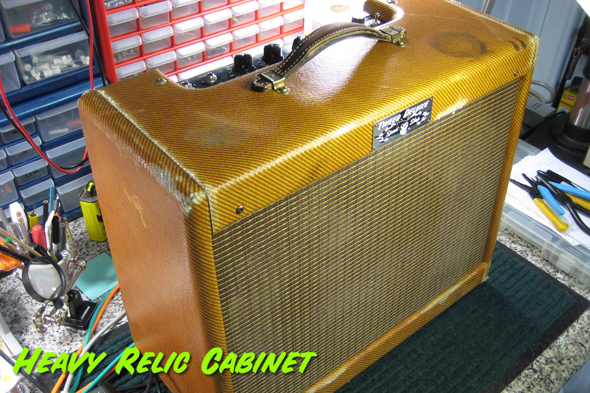 Heavy Relic Tweed Combo Cabinet Front